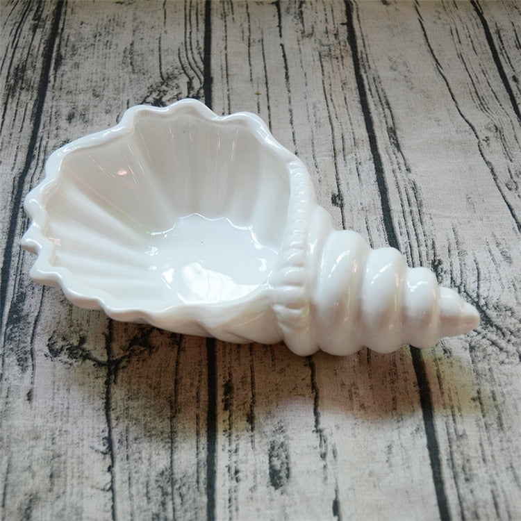 Creative White Conch Ceramic Tableware Plates