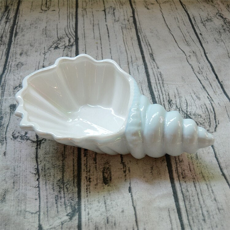 Creative White Conch Ceramic Tableware Plates