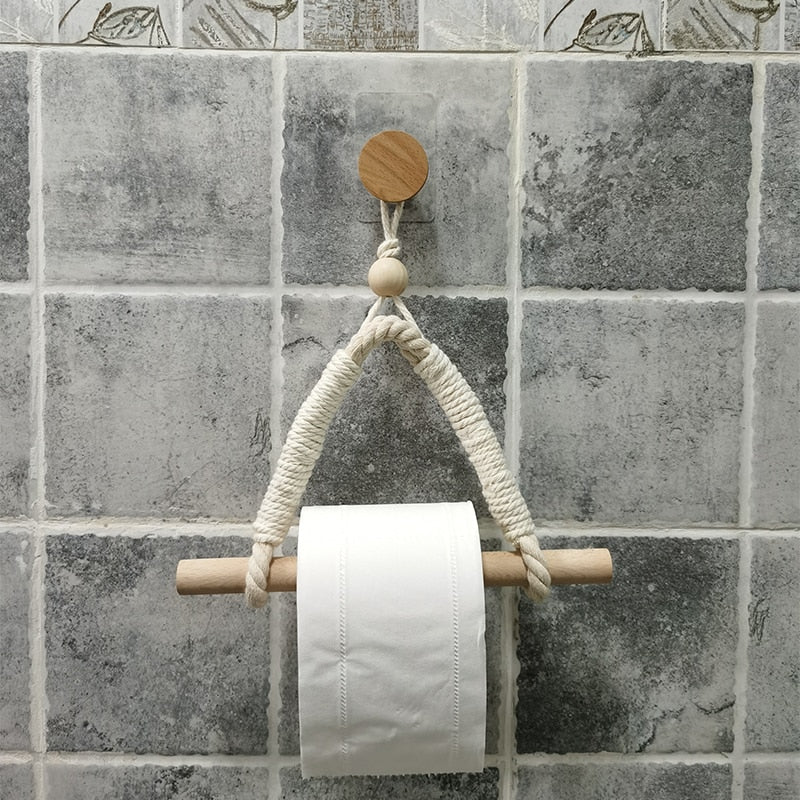 Nordic Wall-mounted Wooden Tissue Holder