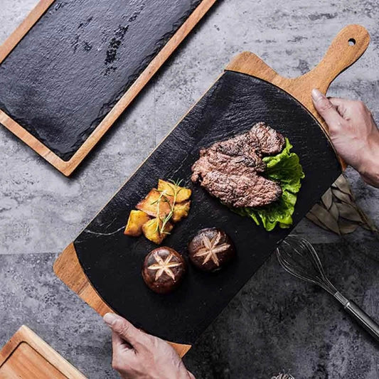 Western Slate Stone Wooden Board Tray