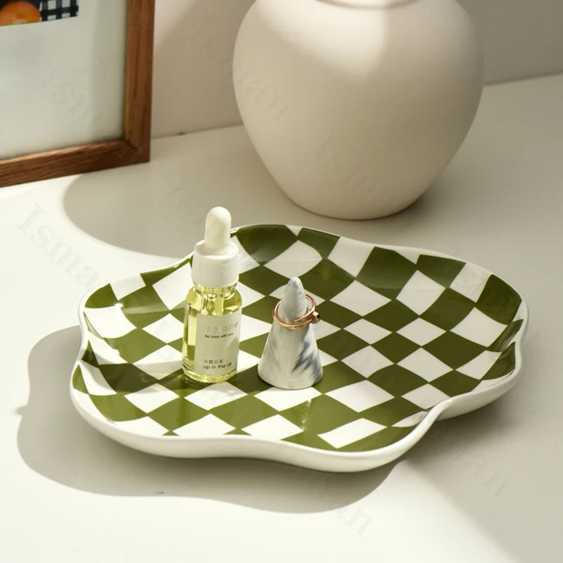 Nordic Ceramic Checkerboard Tray