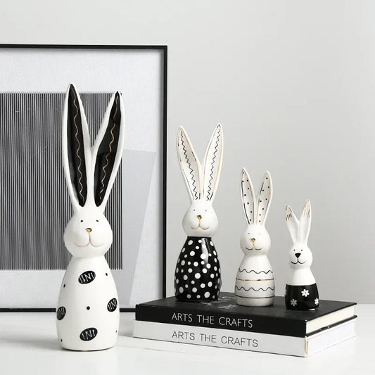 Long-Eared Bunny Figurines