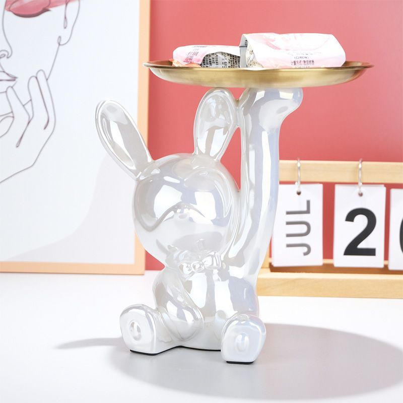 Space Rabbit Storage Tray Statue