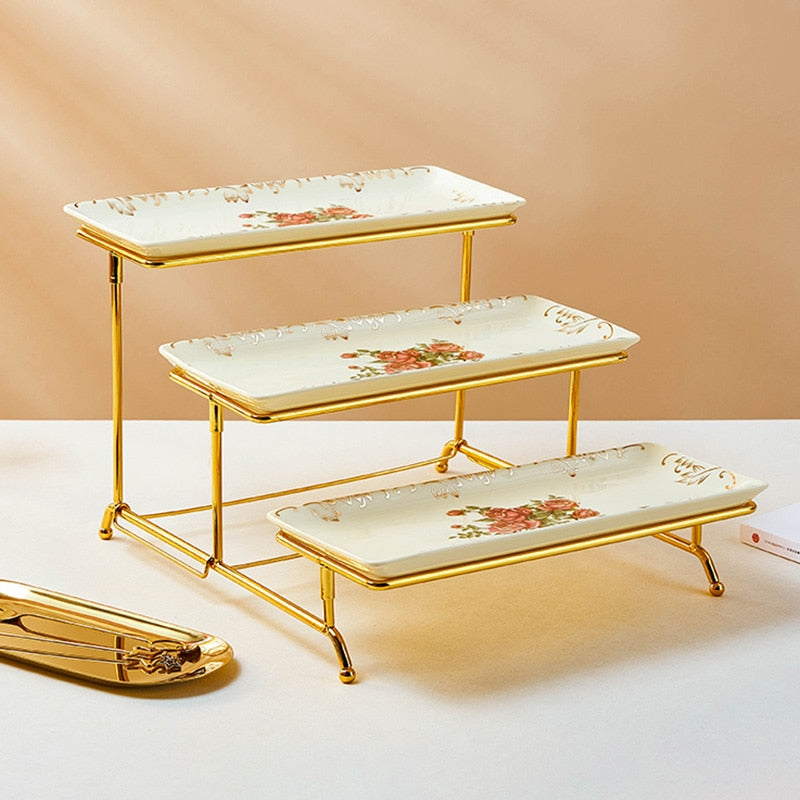 Luxurious Ceramic 3-Tier Dessert Stand