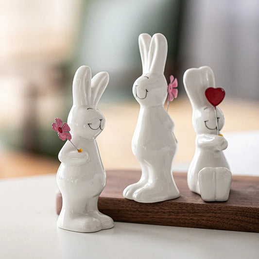 Rabbit Love Decorative Statues