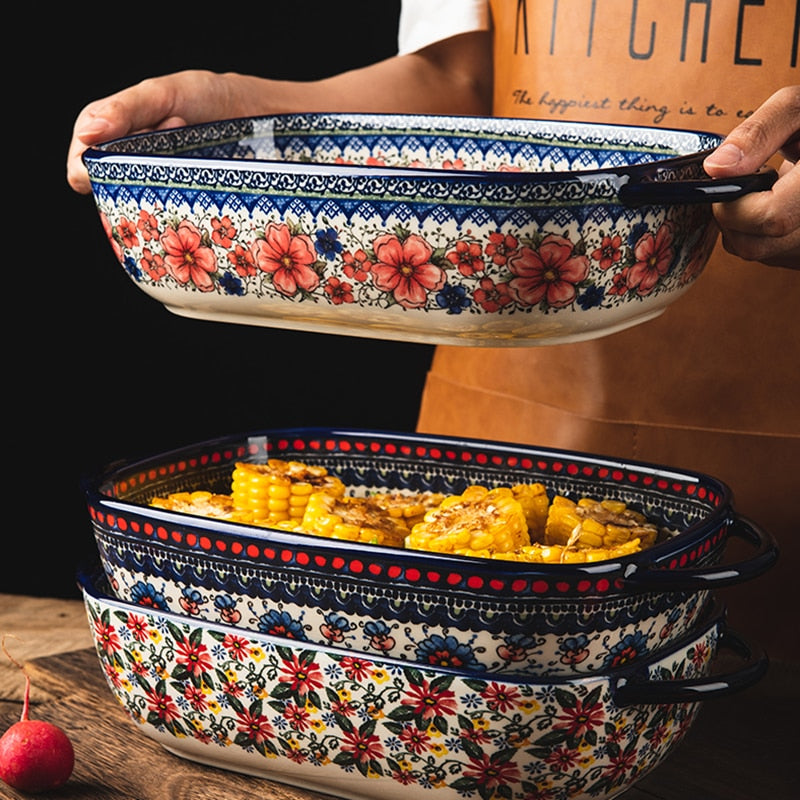 Polish Double-eared Rectangular Baking Pan