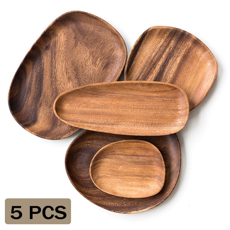 Whole Lovesickness Irregular Acacia Solid Wood Plates