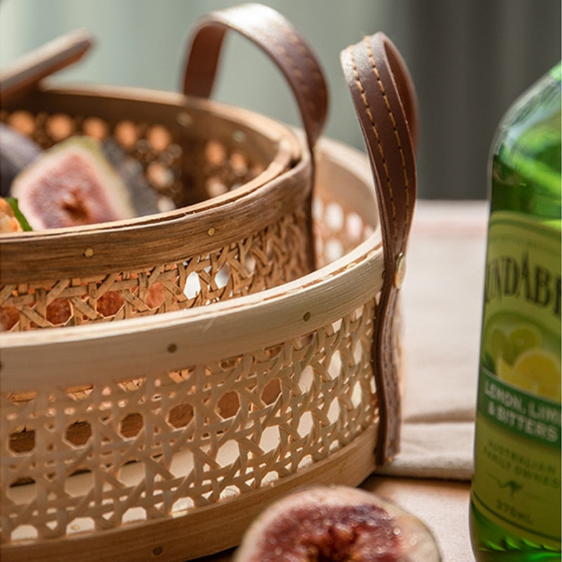 Rattan Woven Tray with Handles