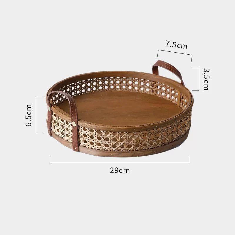 Rattan Woven Tray with Handles