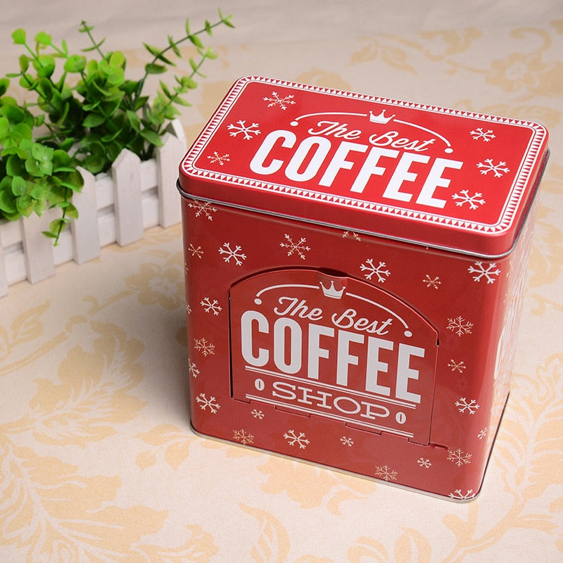 Creative Metal Coffee Pod or Tea Bag Storage Box