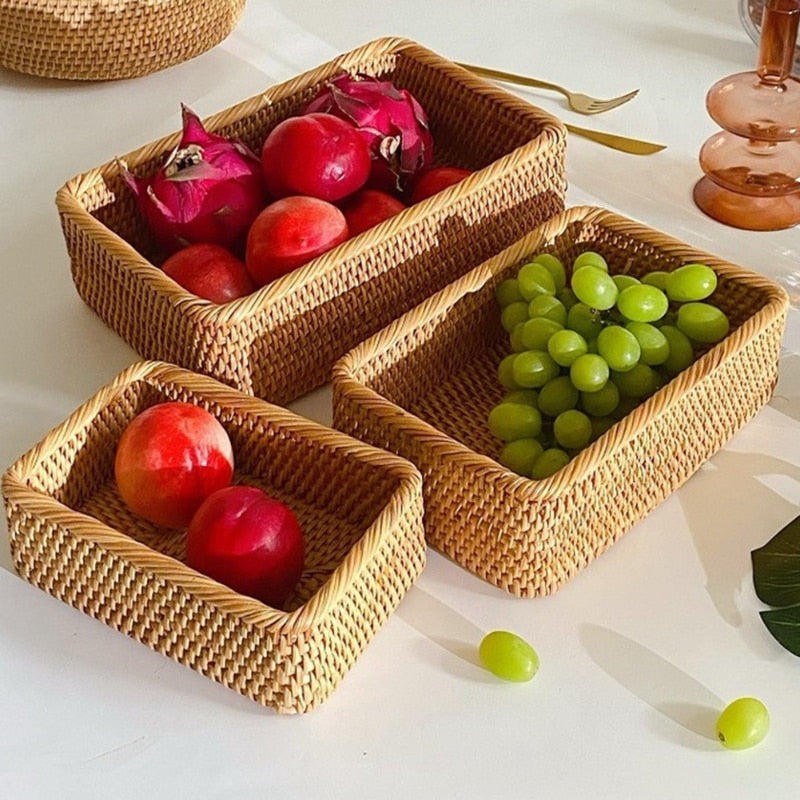 Handwoven Rattan Wicker Baskets