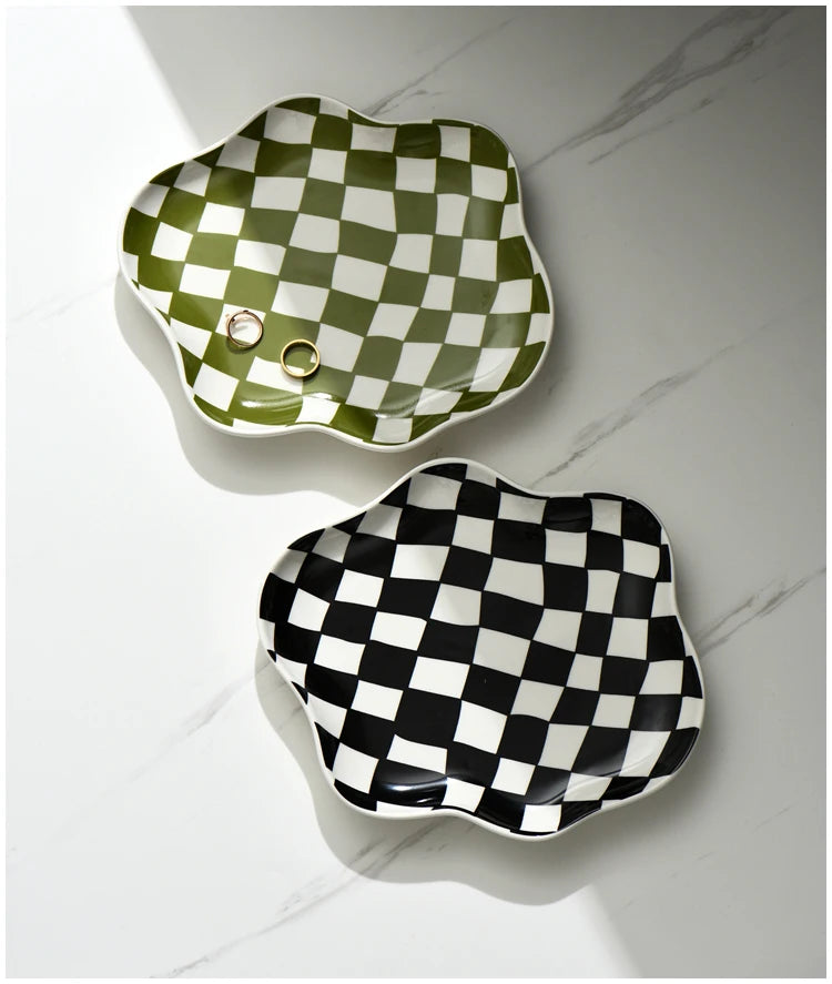 Nordic Ceramic Checkerboard Tray