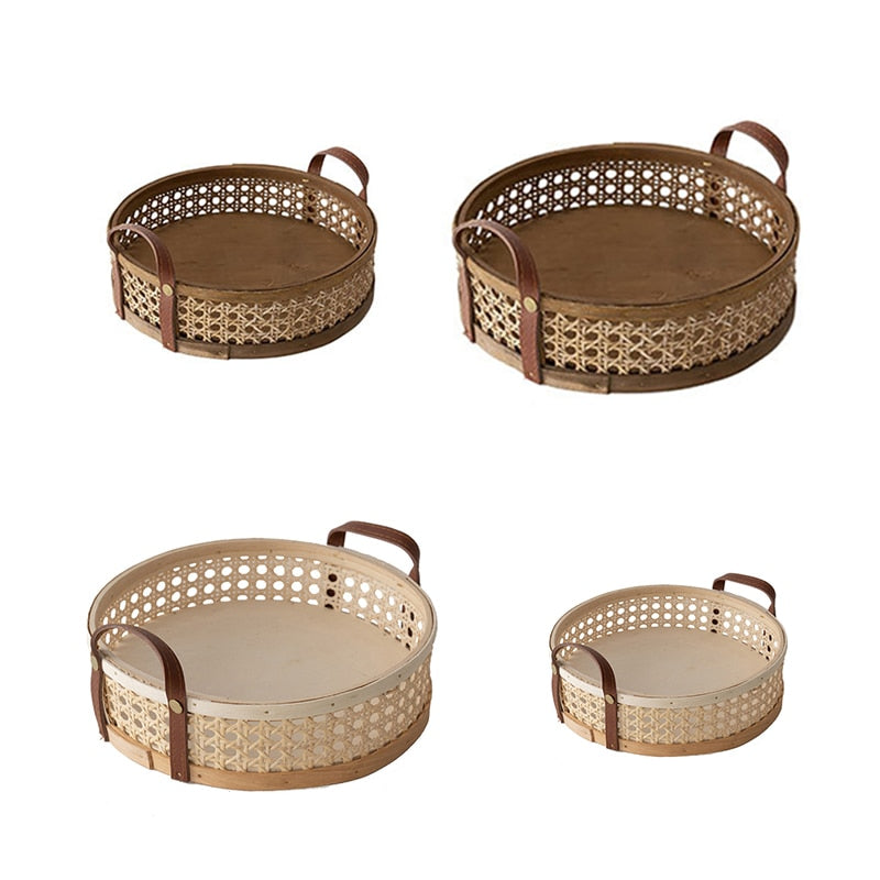 Rattan Woven Tray with Handles