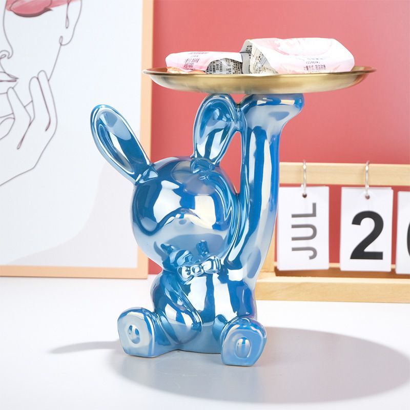 Space Rabbit Storage Tray Statue