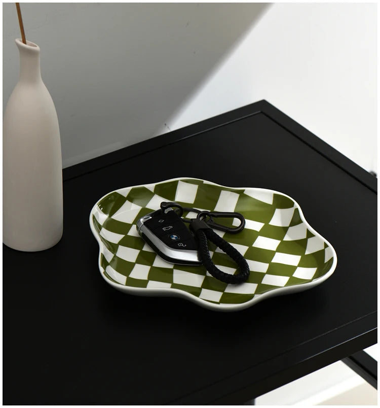 Nordic Ceramic Checkerboard Tray