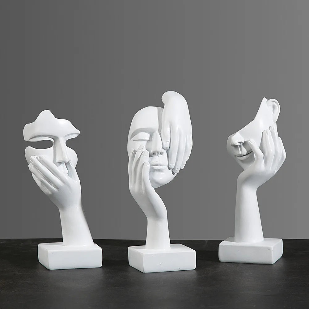 Resin Abstract Mask Sculptures