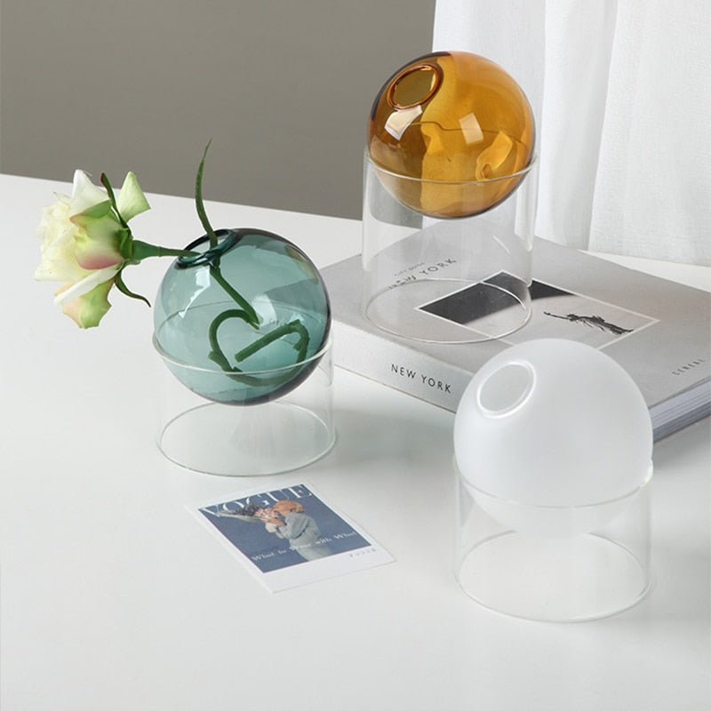 Nordic Bubble Glass Hydroponic Flower Vase