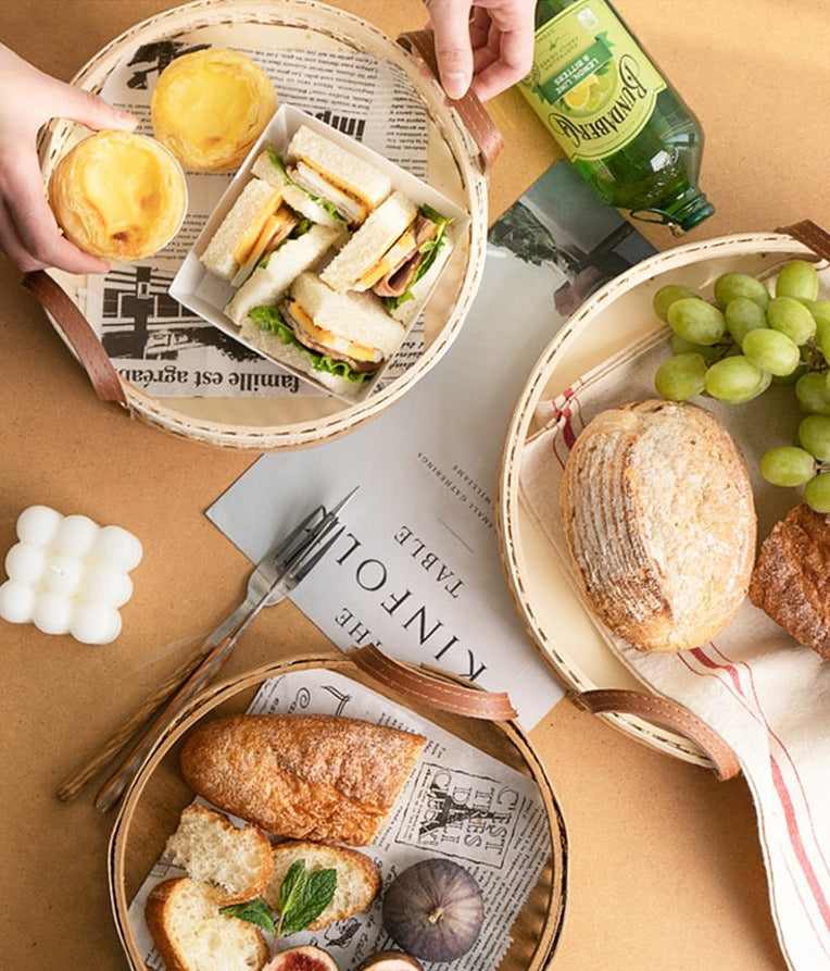 Rattan Woven Tray with Handles