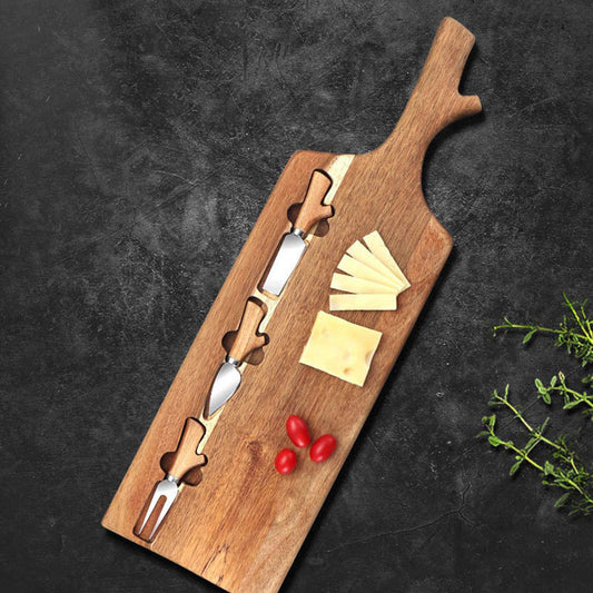 Eco-friendly Wood Antler Shaped Cheese Cutting Board Set