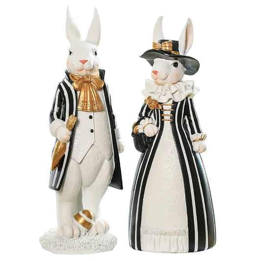 Pastoral Palace Rabbit Family Ornaments