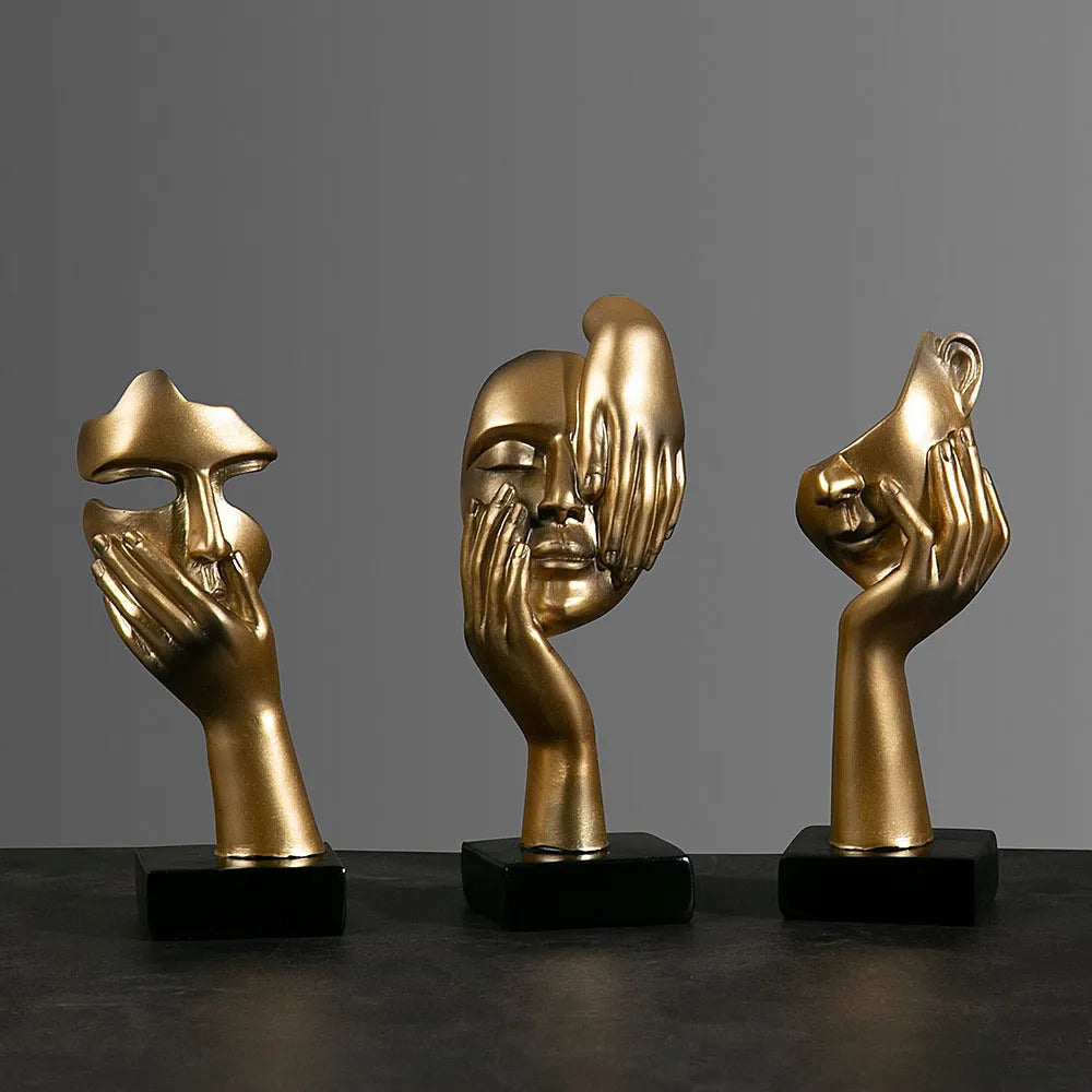 Resin Abstract Mask Sculptures