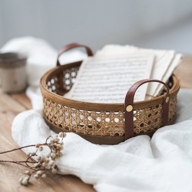 Rattan Woven Tray with Handles