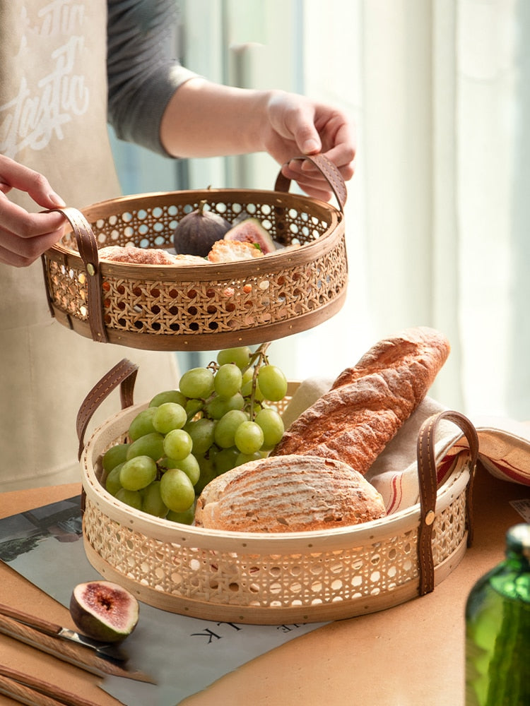 Rattan Woven Tray with Handles