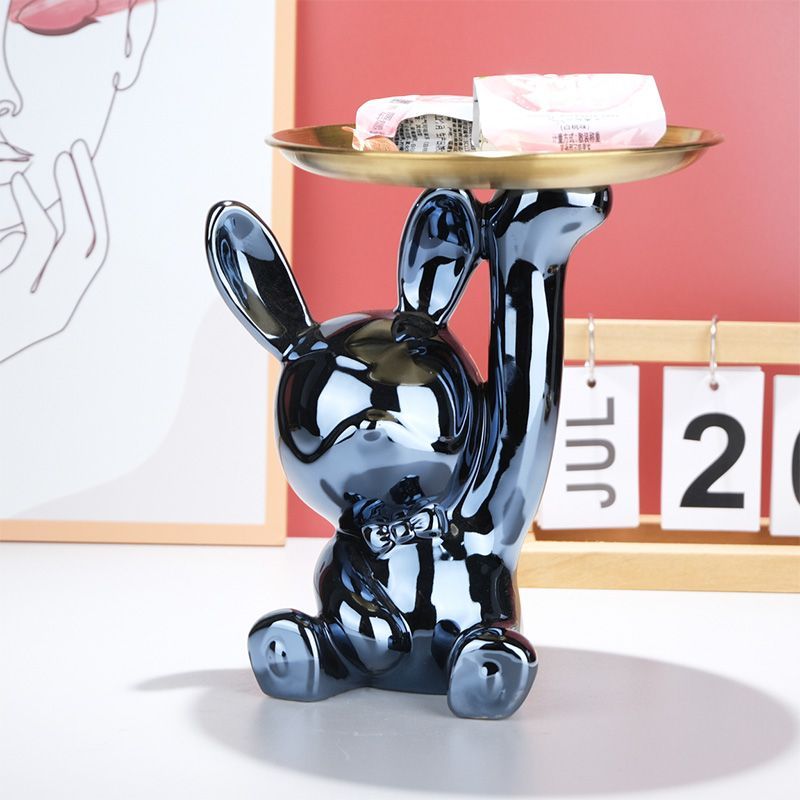 Space Rabbit Storage Tray Statue