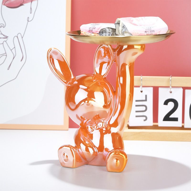 Space Rabbit Storage Tray Statue