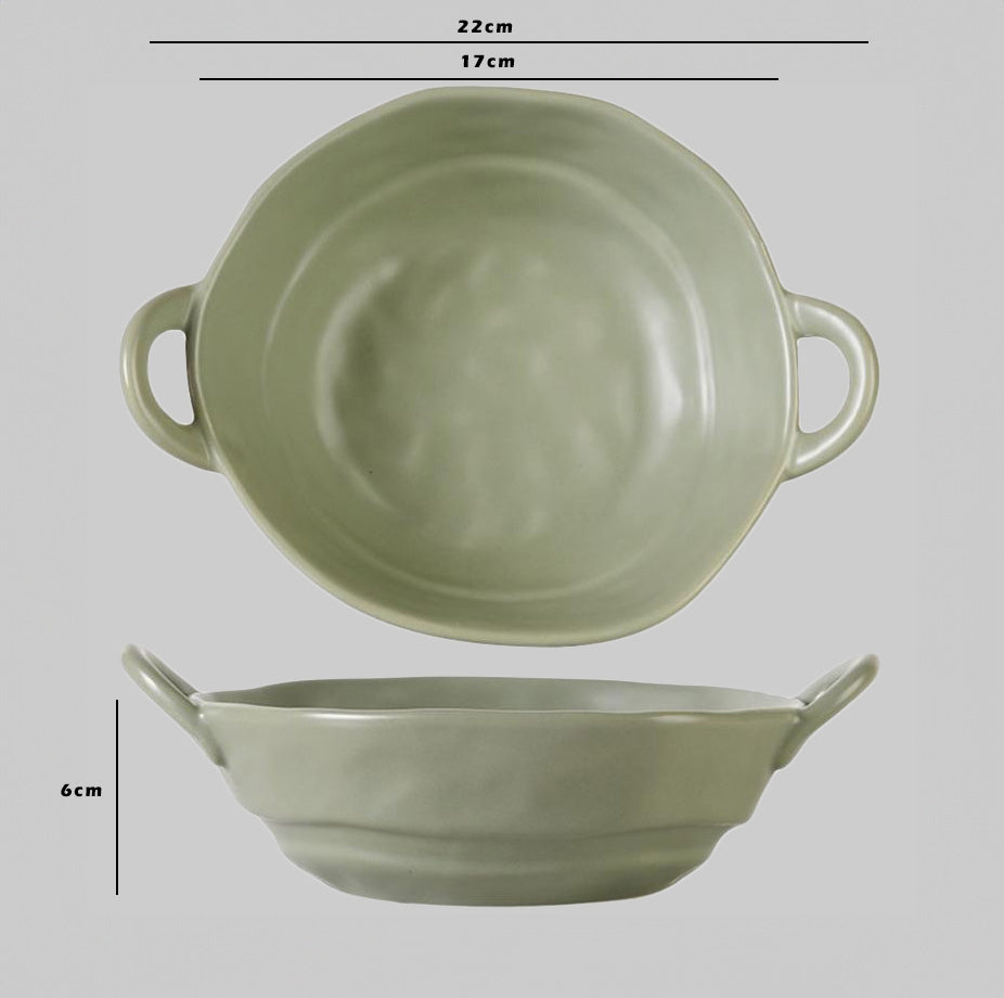 Ceramic Serving Bowl With Handles