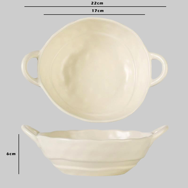 Ceramic Serving Bowl With Handles