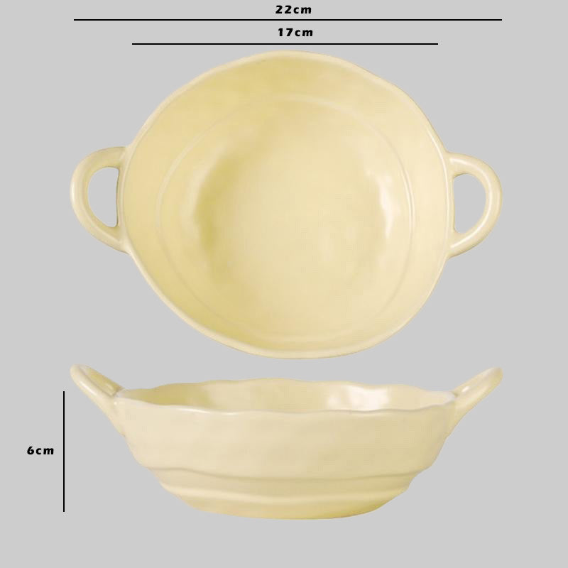 Ceramic Serving Bowl With Handles