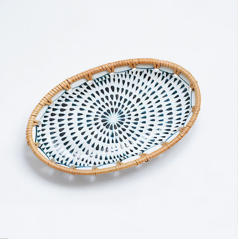 Japanese Tableware Rattan Woven Plate