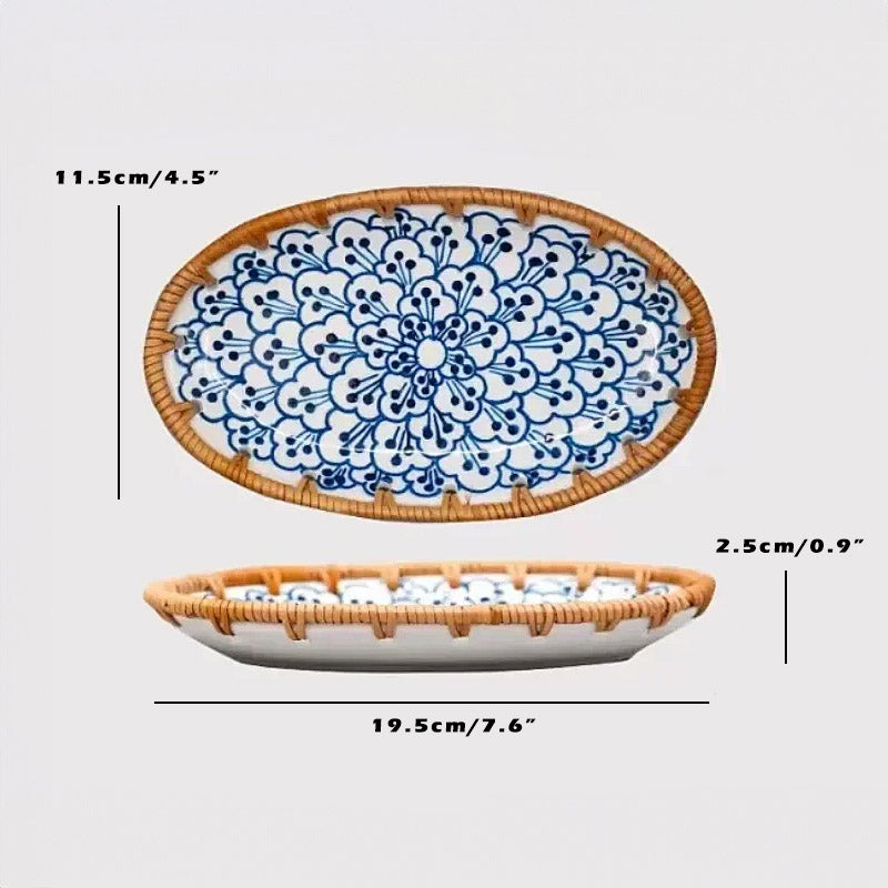 Japanese Tableware Rattan Woven Plate