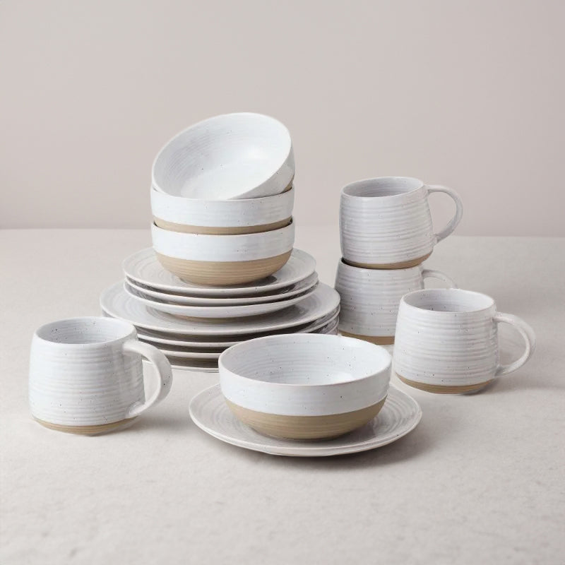 Gardens-Abott Round Stoneware 16-Piece Dinnerware Set