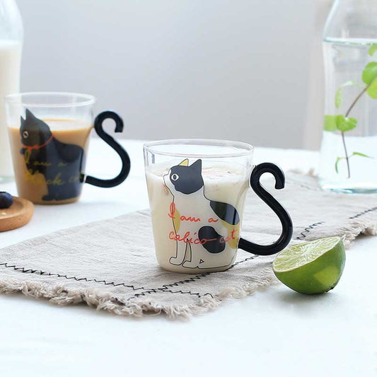 Cute Cat Glass Coffee Mug