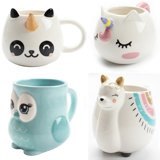 Cute Animal Hand Painted Ceramic Mugs