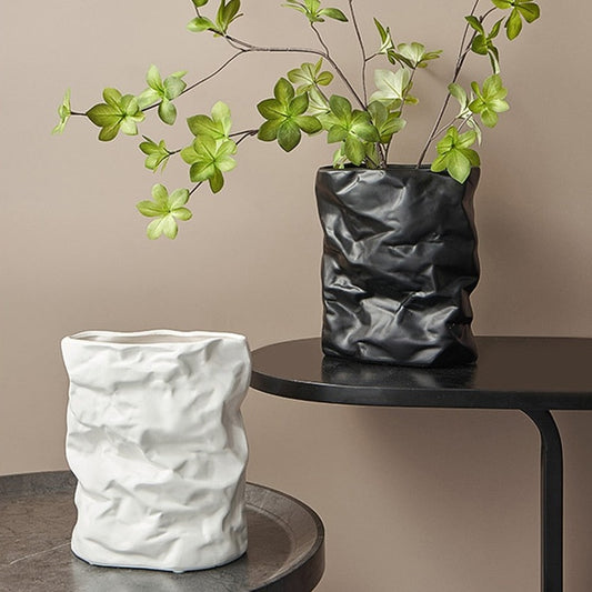 Nordic Wrinkled Paper Bag Vase