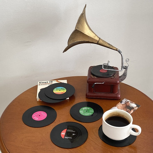 Retro Vinyl Record Anti-slip Cup Coasters