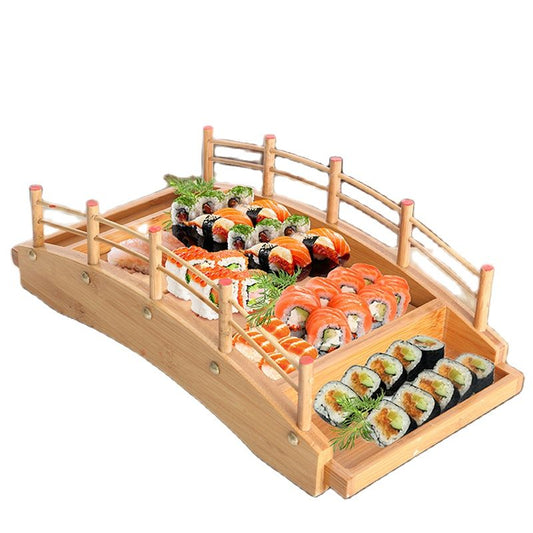 Wooden Bridge Shape Sushi Tray