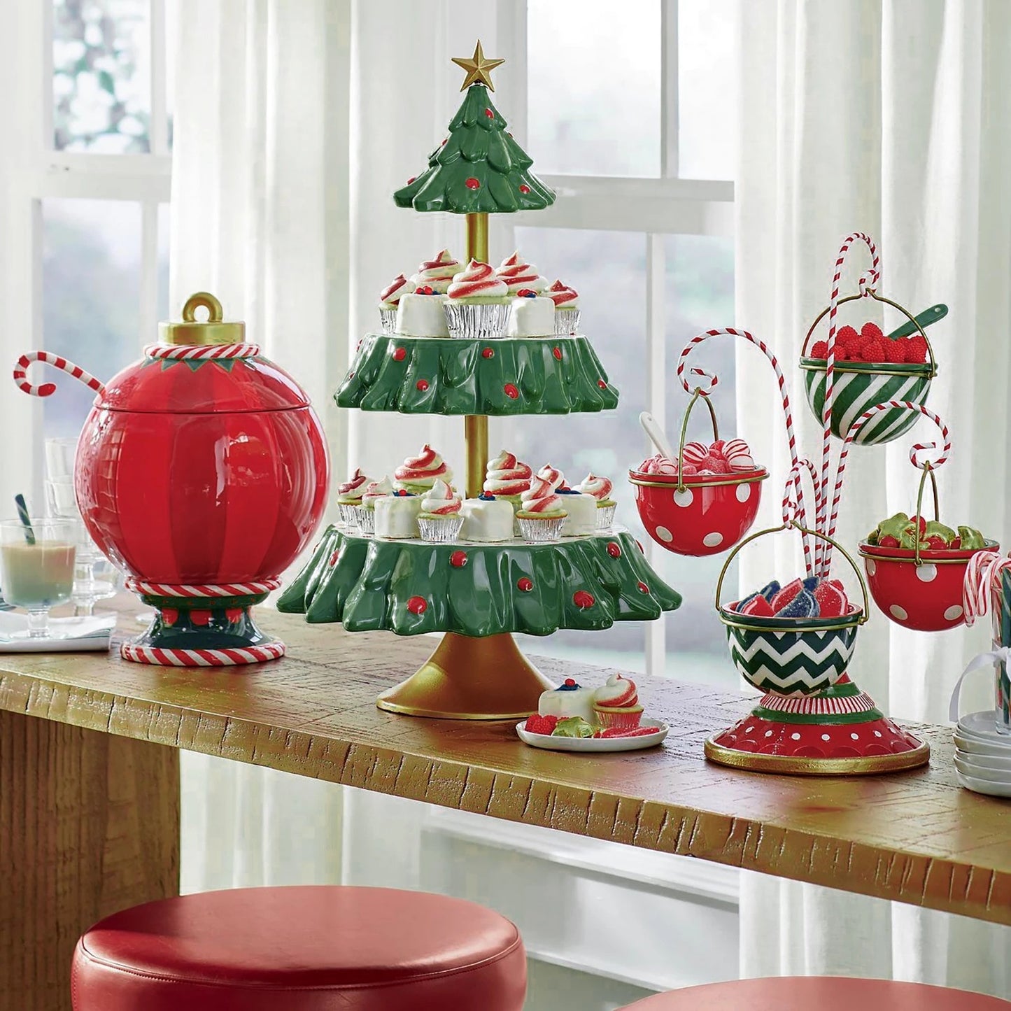 Christmas Dessert Stand & Bowl