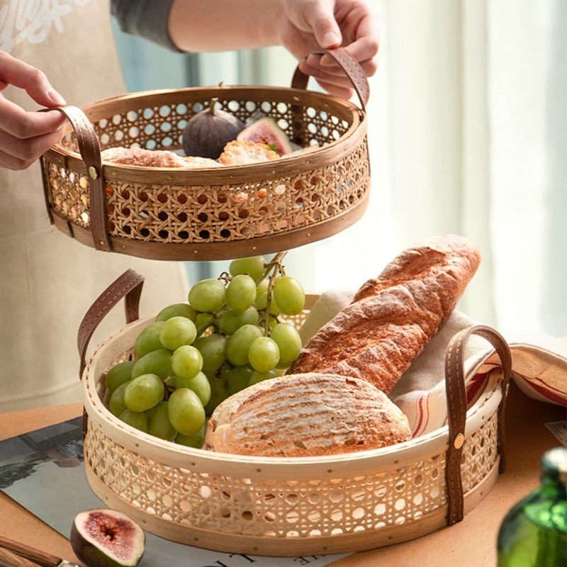 Rattan Woven Tray with Handles