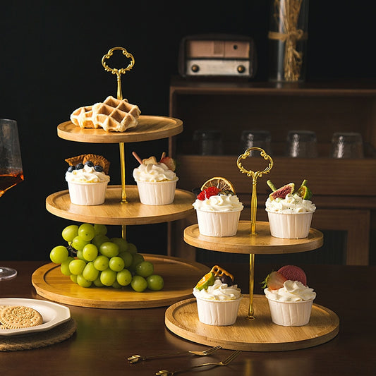 2/3 Tiers Bamboo Dessert Stand