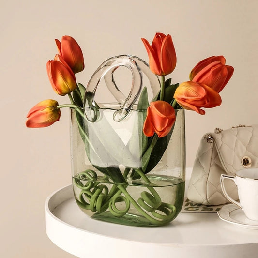 Creative Clear Glass Bag Vase