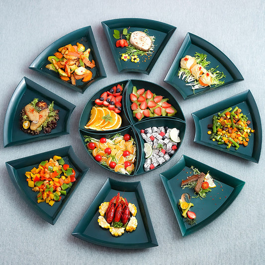 Set of 12 Round Creative Tray Gourmet Food Serving