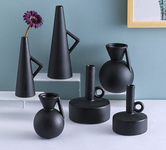 Nordic Black Ceramic Decor Vase