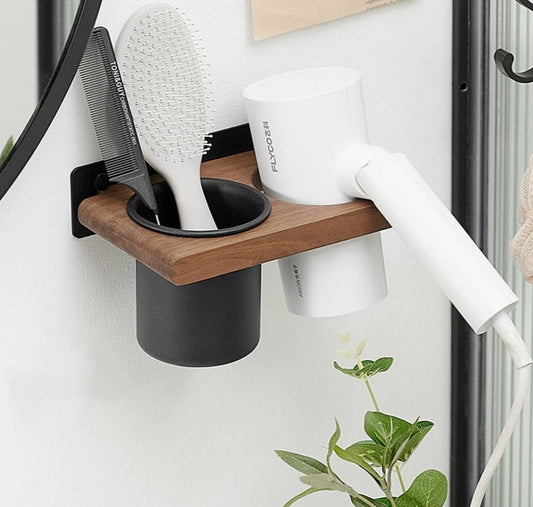 Bathroom Wall Mount Hair Dryer & Hair Appliance Holder